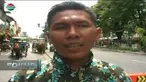 Kuda andong mengamuk dan jatuh akibat tersangkut tali kekang.
