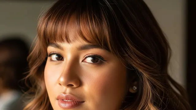 Model Rambut Medium dengan Poni Anti Lepek