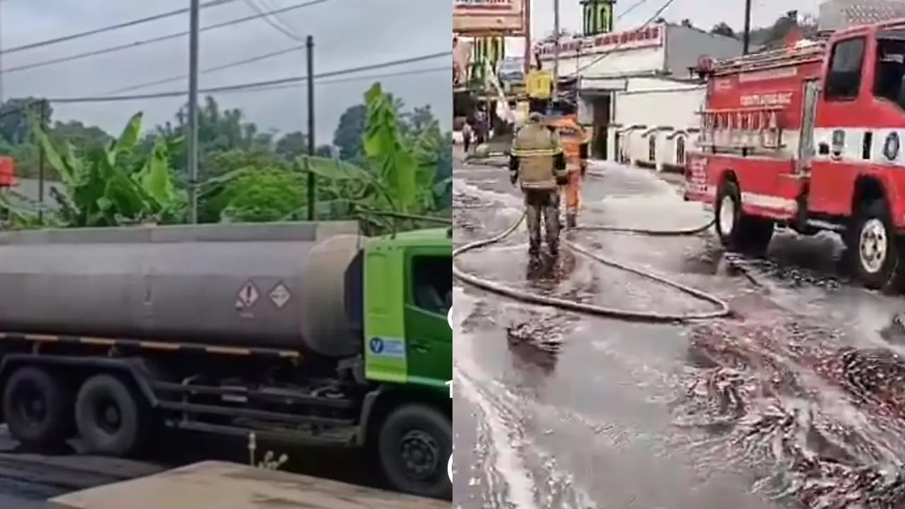 Cairan Kimia Tumpah di Jalan Padalarang