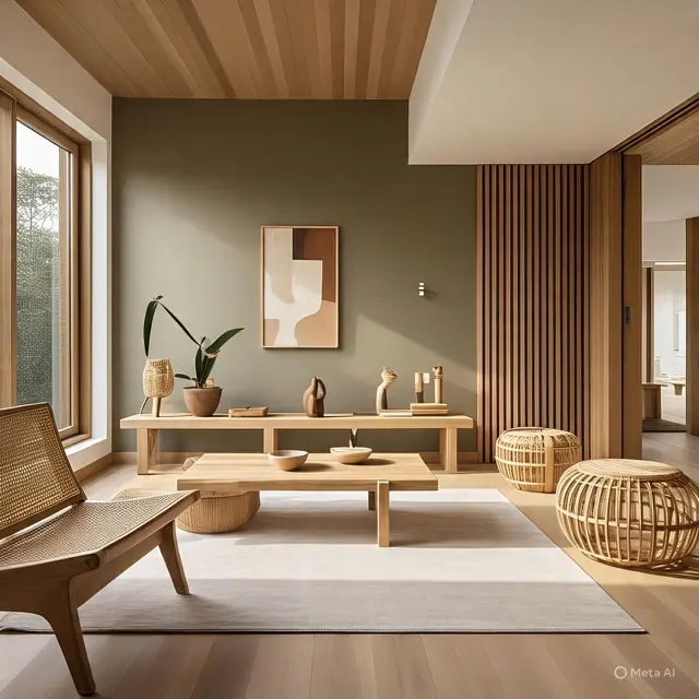 Tosca dan Warna Kayu Natural untuk Kesan Hangat