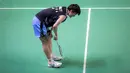 Ekspresi kecewa Pebulu tangkis tunggal putri China, Wang Zhi Yi saat gagal mengembalikan kok ke arah wakil Korea Selatan, An Se Young pada babak semifinal Indonesia Open 2024 di Istora Senayan, Jakarta, Sabtu (08/06/2024). (Bola.com/Bagaskara Lazuardi)
