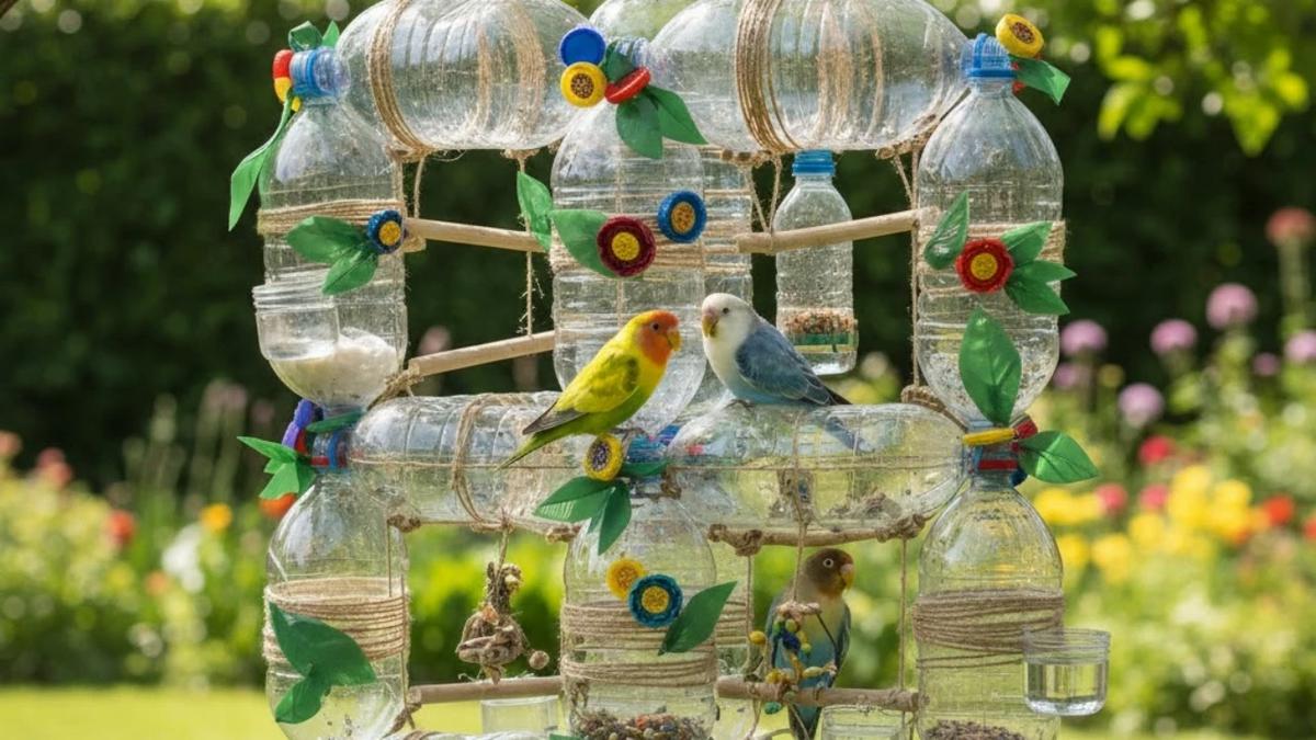 Desain Kandang Lovebird dari Botol Bekas