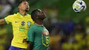 Marquinhos berhasil mencetak gol setelah memaksimalkan kemelut di muka gawang. (AP Photo/Armando Franca)