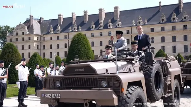 Presiden Republik Indonesia, Prabowo Subianto tiba di kompleks Les Invalides, di Paris, Prancis, Kamis (28/5) (Youtube Sekretariat Presiden)