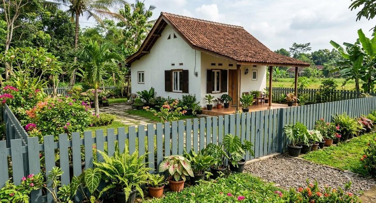 Warna Cat Pagar yang Cocok untuk Rumah Minimalis Kampung (AI Generated)