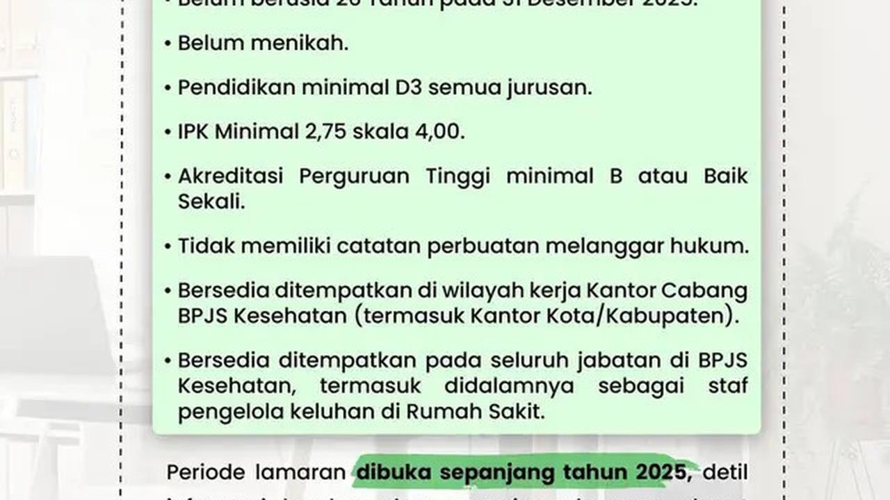 BPJS Buka Lowongan Kerja 2025, Ini Posisi Penempatan dan Persyaratannya
