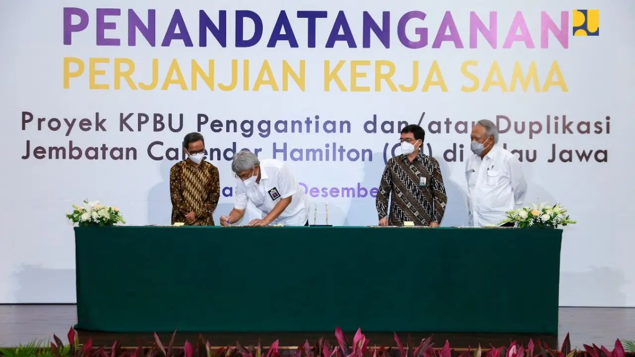 Kementerian PUPR melalui skema KPBU melakukan penandatanganan 37 proyek penggantian dan atau duplikasi Jembatan Callender Hamilton (CH) di Pulau Jawa. (Dok Kementerian PUPR)