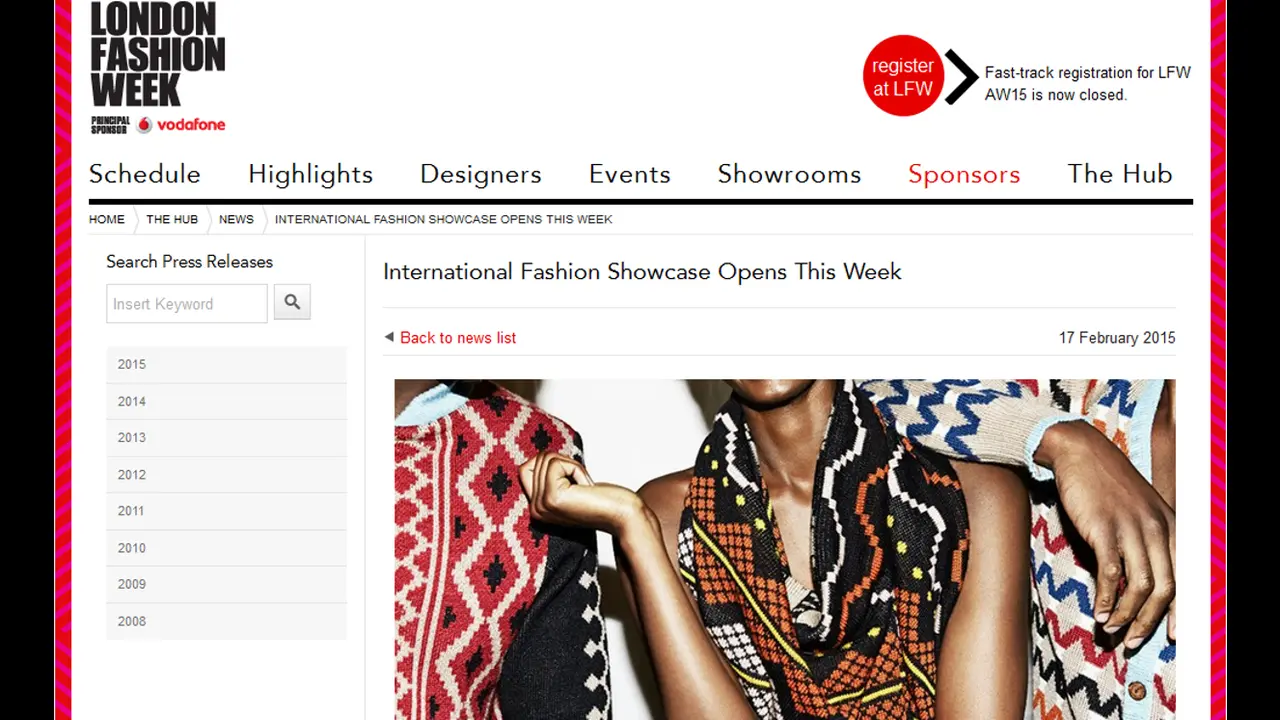 London Fashion Week - International Fashion Showcase 2015