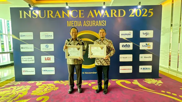 BRI Insurance meraih dua penghargaan bergengsi dalam ajang Media Asuransi Award 2025. (Dok BRINS)