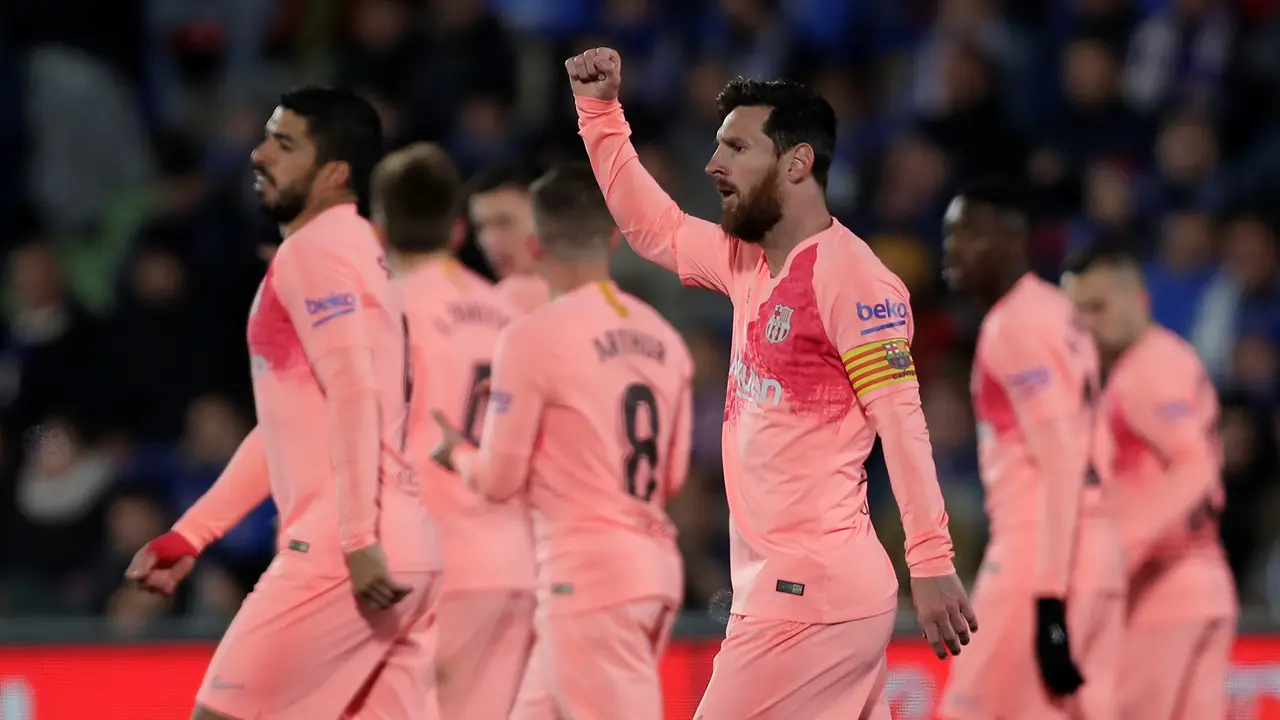 Penyerang Barcelona, Lionel Messi.