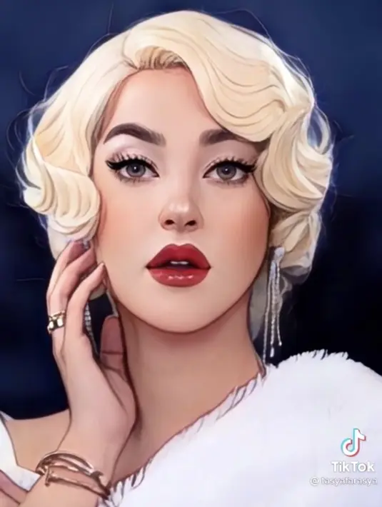 Tasya tampil bagaikan penyanyi di kartun era 70an (tiktok/tasyafarasya)