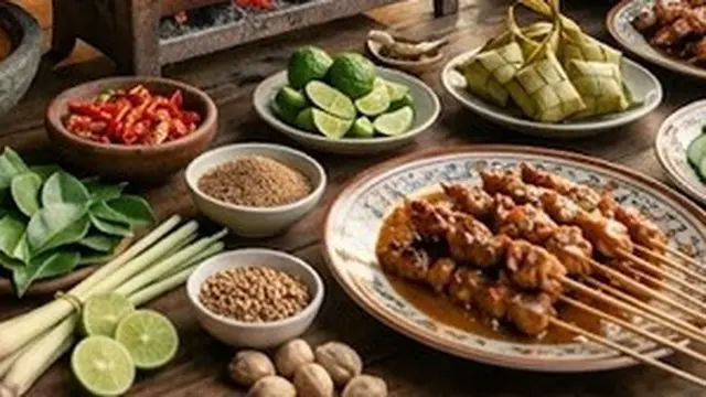 Resep Sate Jamur Bumbu Pecel (AI Generated)