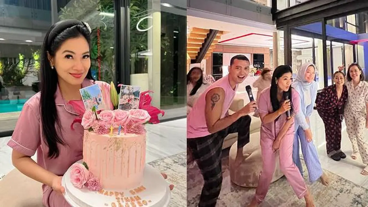 7 Momen Titi Kamal Rayakan Ulang Tahun dengan Tema Pajamas Party Bareng Sahabat