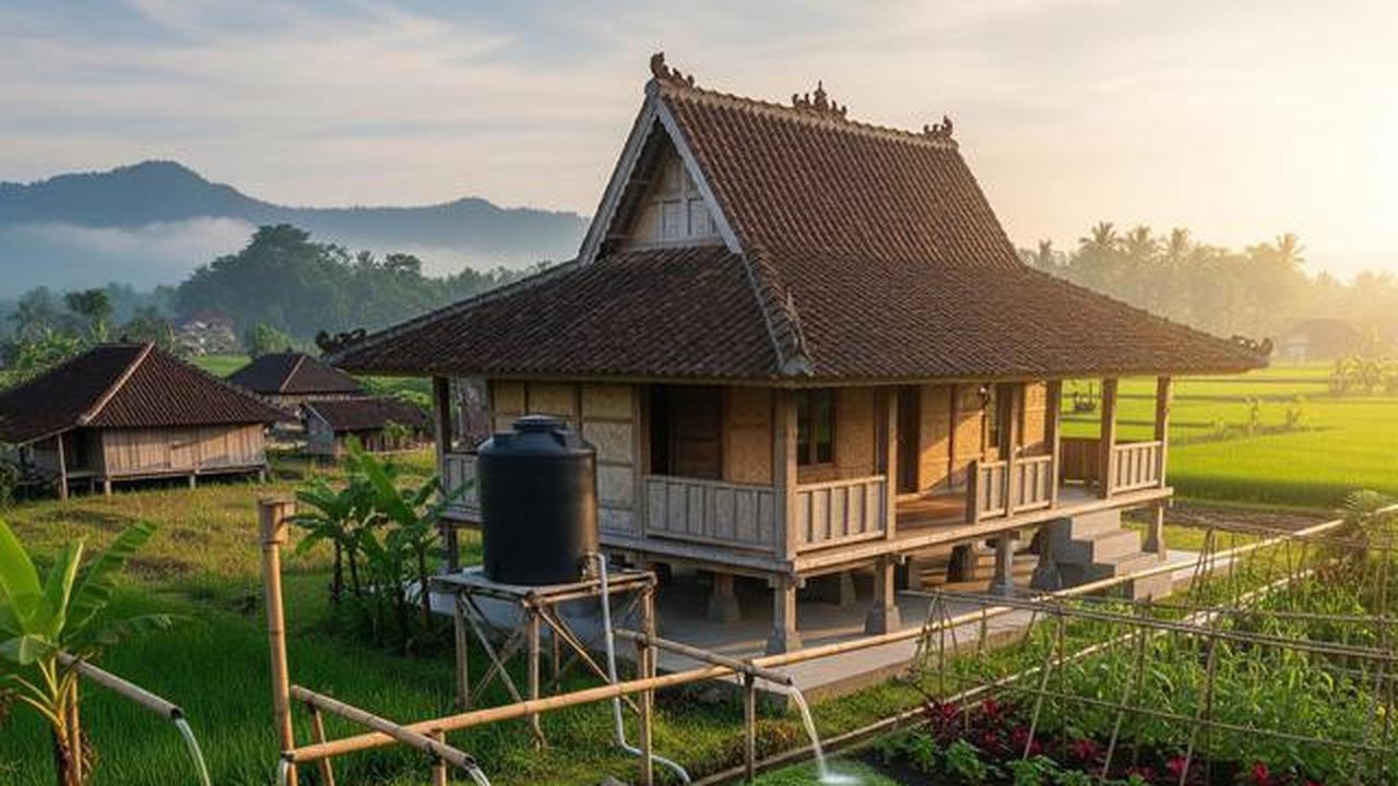 7 Model Rumah di Desa dengan Sistem Air Gravitasi Tanpa Pompa