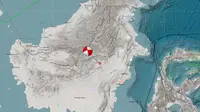 Gempa Magnitudo 4,6 mengguncang wilayah Mahulu, Kalimantan Timur, Selasa siang (20/6/2023). (Liputan6.com/ Dok BMKG)