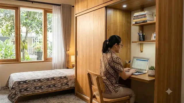 Ide Pocket Office untuk Rumah Tanpa Ruang Kerja (AI Generated)