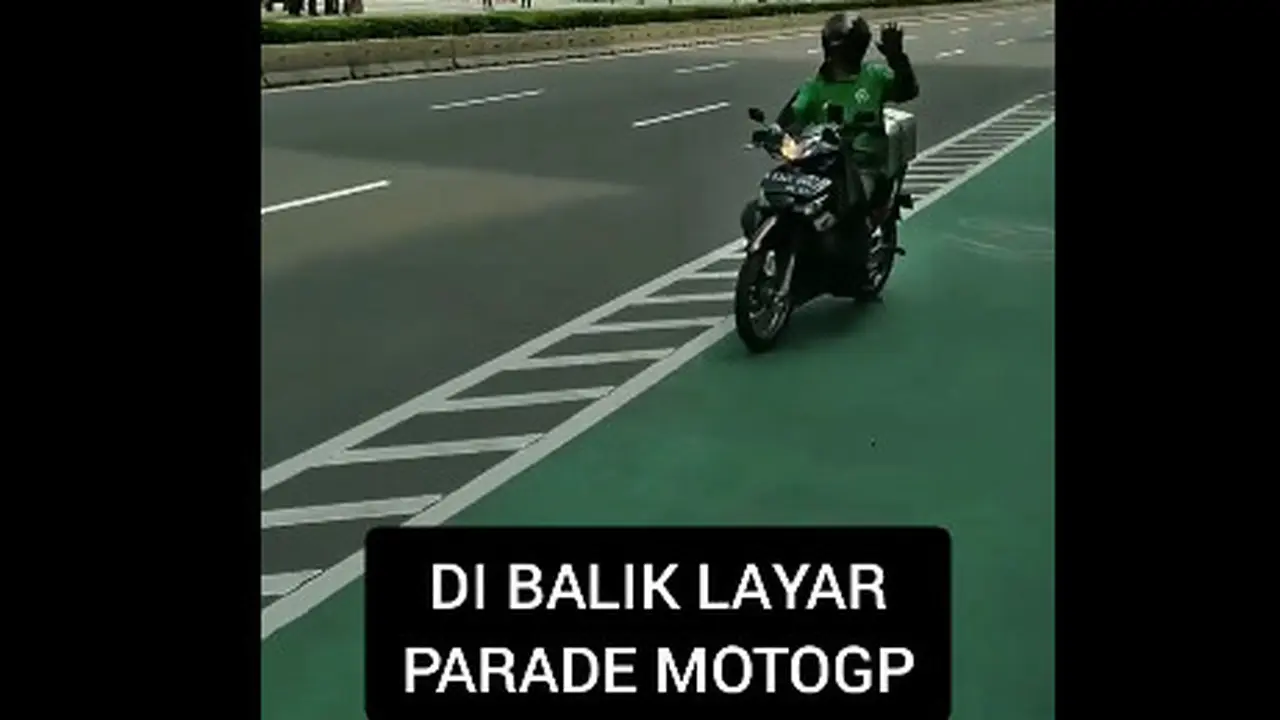 Momen Kocak Driver Ojol Disoraki Saat Lewat Jalur Parade MotoGP