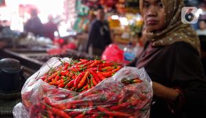 Cabai rawit dijual di Pasar Kebayoran, Jakarta, Selasa (7/3/2023). Harga cabai rawit merah di DKI Jakarta terpantau naik sudah menembus Rp 100 ribu per kilogram. (Liputan6.com/Angga Yuniar)