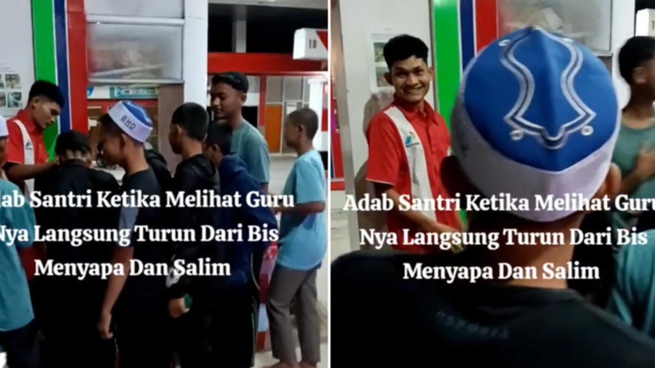 Sang Guru Jadi Petugas Pom Bensin, Momen Para Santri Turun Mobil Menyapa sambil Cium Tangan Ini Banjir Pujian