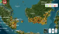 Sebaran Titik Api Kebakaran Hutan Kalimantan dan Sumatera Hari Ini
