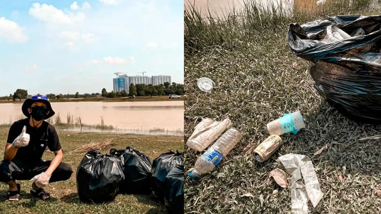 Tak Ada Pesta, Pria Ini Rayakan Ulang Tahun Dengan Membersihkan Sampah di Danau.