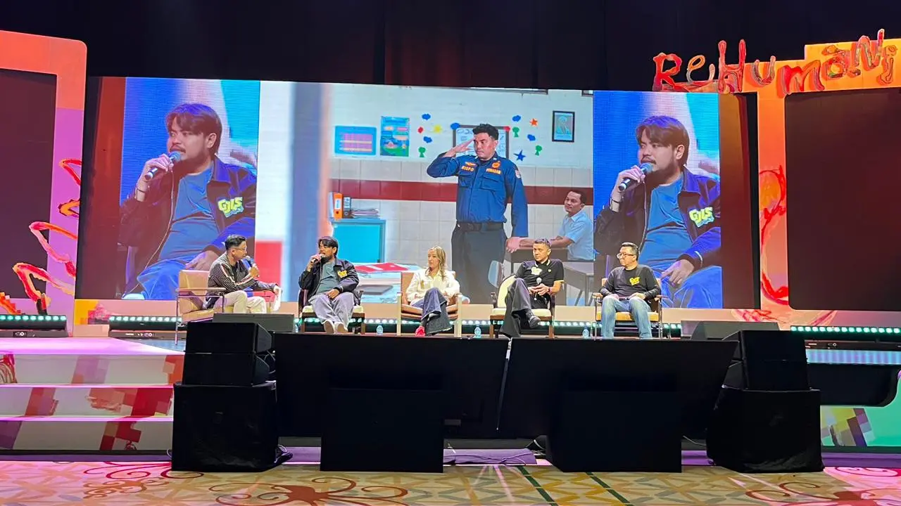 Rigen, Carissa Perusset, Iga Massardi, dan Indra Yudhistira dalam IdeaFest 2026 yang diselenggarakan di kawasan Senayan, jakarta pada (4/9/2026). (Liputan6.com/Afradhiya N. R)
