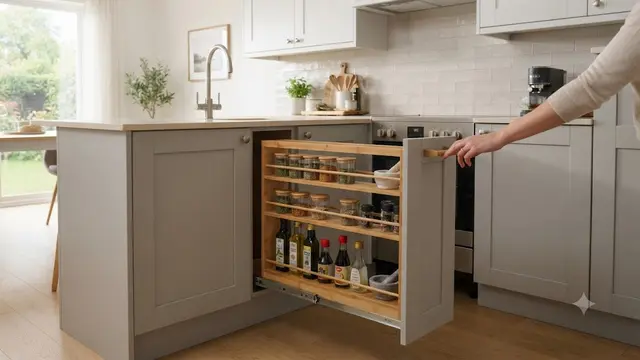 Model Rak Bumbu Tarik yang Membuat Kitchen Set