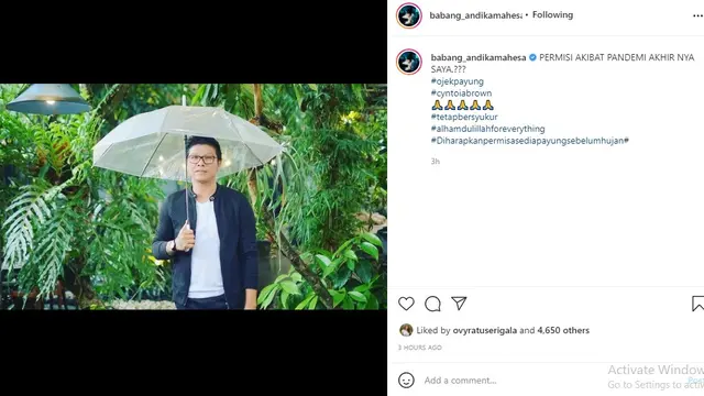 Andika Mahesa (Foto: Instagram/@babang_andikamahesa)