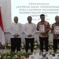 Menteri Pertanian Syahrul Yasin Limpo (Mentan SYL) menerima laporan hasil pemeriksaan keuangan Kementerian Pertanian tahun 2022 dari BPK.