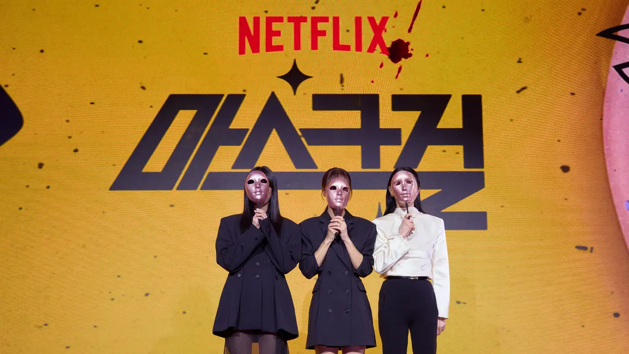 Press conference serial Mask Girl. (Foto: Netflix)