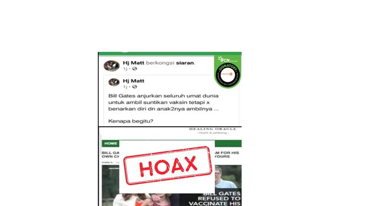 Cek Fakta Bill Gates tolak anaknya divaksinasi