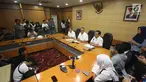 Direktur Jenderal Aplikasi dan Informatika Kementerian Komunikasi dan Informatika, Semuel Abrijani Pangerapan memberi keterangan terkait konten GIF tidak senonoh pada aplikasi Whatsapp di Jakarta, Senin (6/11). (Liputan6.com/Immanuel Antonius)