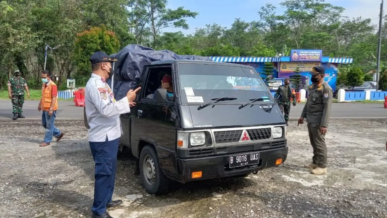 Penyekatan di perbatasan Jateng-Jabar, di Kabupaten Cilacap berbatasan dengan Kota Banjar, Jabar