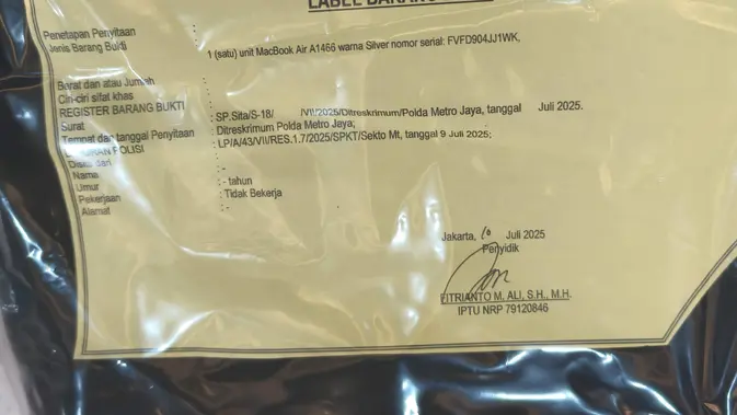 Ada Barang Bukti Mengejutkan Disita Polisi dari Kematian Diplomat Arya Daru, Begini Penampakannya
