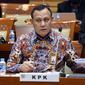 Ketua Komisi Pemberantasan Korupsi (KPK) Firli Bahuri saat mengikuti rapat kerja dengan Komisi III DPR di Jakarta, Rabu (8/6/2022). Rapat yang berlangsung tertutup tersebut membahas RKA K/L Tahun 2023. (Liputan6.com/Angga Yuniar)