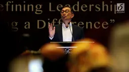 Pemimpin oposisi Malaysia, Anwar Ibrahim berbicara dalam The Executive Center for Global Leadership (ECGL) Leadership Forum 2018 di Jakarta, Rabu (4/7). Forum membahas perspektif baru dalam strategi manajemen dan kepemimpinan. (Liputan6.com/JohanTallo)