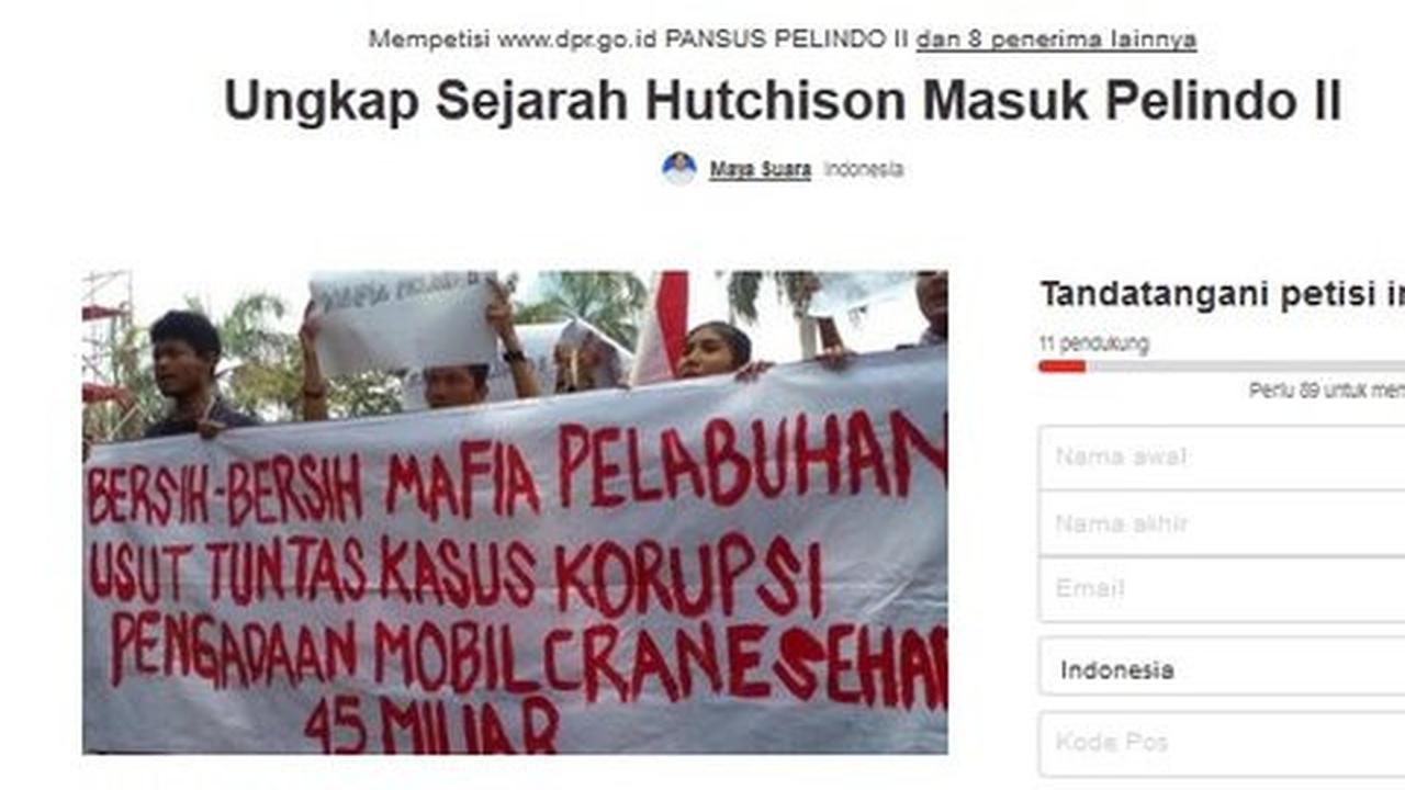 Muncul petisi online 'Ungkap Sejarah Hutchison Masuk Pelindo II