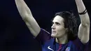 Sejak kepergian Ibrahimovic produktifitas gol Edinson Cavani meningkat, musim lalu mencetak 49 gol dalam 50 laga, sementara di musim ini striker berusia 30 tahun tersebut telah mengoleksi 27 gol. (AP/Christophe Ena)