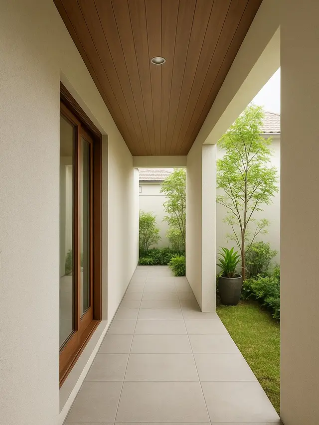 Teras Dalam Minimalis Berbentuk Lorong