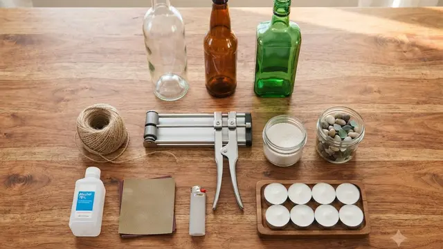 DIY tempat lilin outdoor dari botol kaca bekas