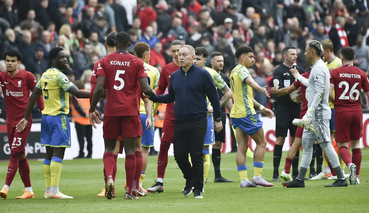 <p>Liverpool menang tipis atas Nottingham Forest dengan skor 3-2. (AP Photo/Rui Vieira)</p>