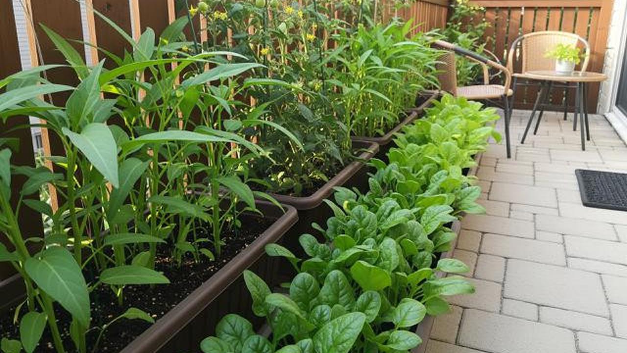 Kebun Sayur di Pot Panjang di Teras Rumah/Desain Kebun Sayur Rumahan untuk Kangkung dan Bayam (Sumber: gemini.com)