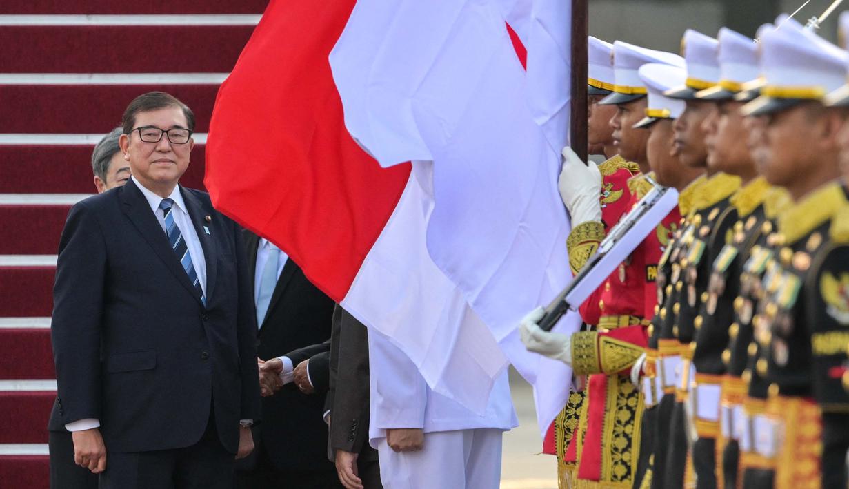 Perdana Menteri Jepang Shigeru Ishiba dijadwalkan akan bertemu Presiden Prabowo Subianto di Istana Kepresidenan Bogor, Jawa Barat, Sabtu (11/1/2025). (BAY ISMOYO/AFP)