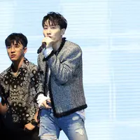 Eunhyuk dan Donghae Super Junior di Korea Brand & Entertainment Expo 2017. (Deki Prayoga/Bintang.com)