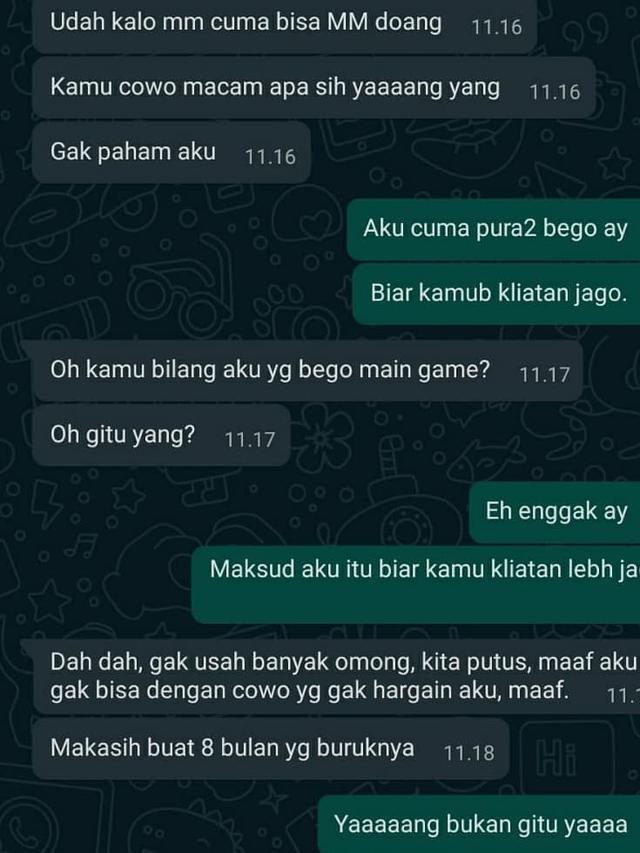 7 Chat Ribut Sama Pacar Karena Game Ini Bikin Nyesek, Ada yang Putus
