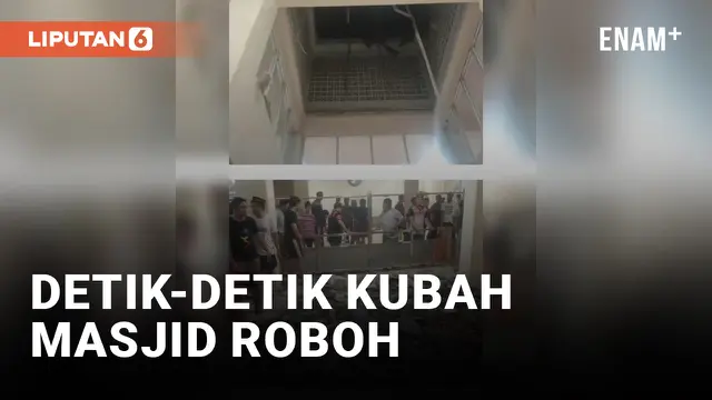 VIDEO: Detik-detik Kubah Masjid di Makassar Roboh