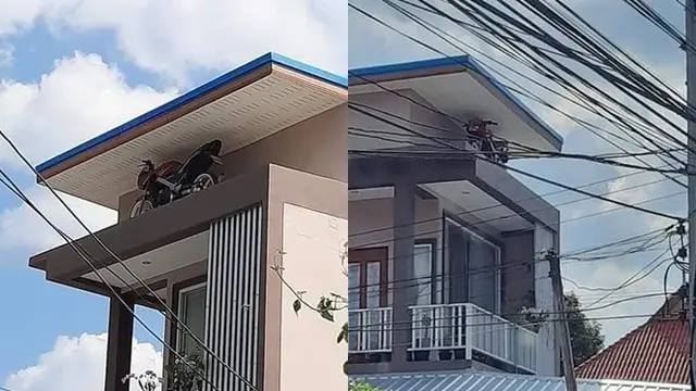 6 Potret Motor Parkir di Tempat Tak Biasa Ini Bikin Mikir Keras