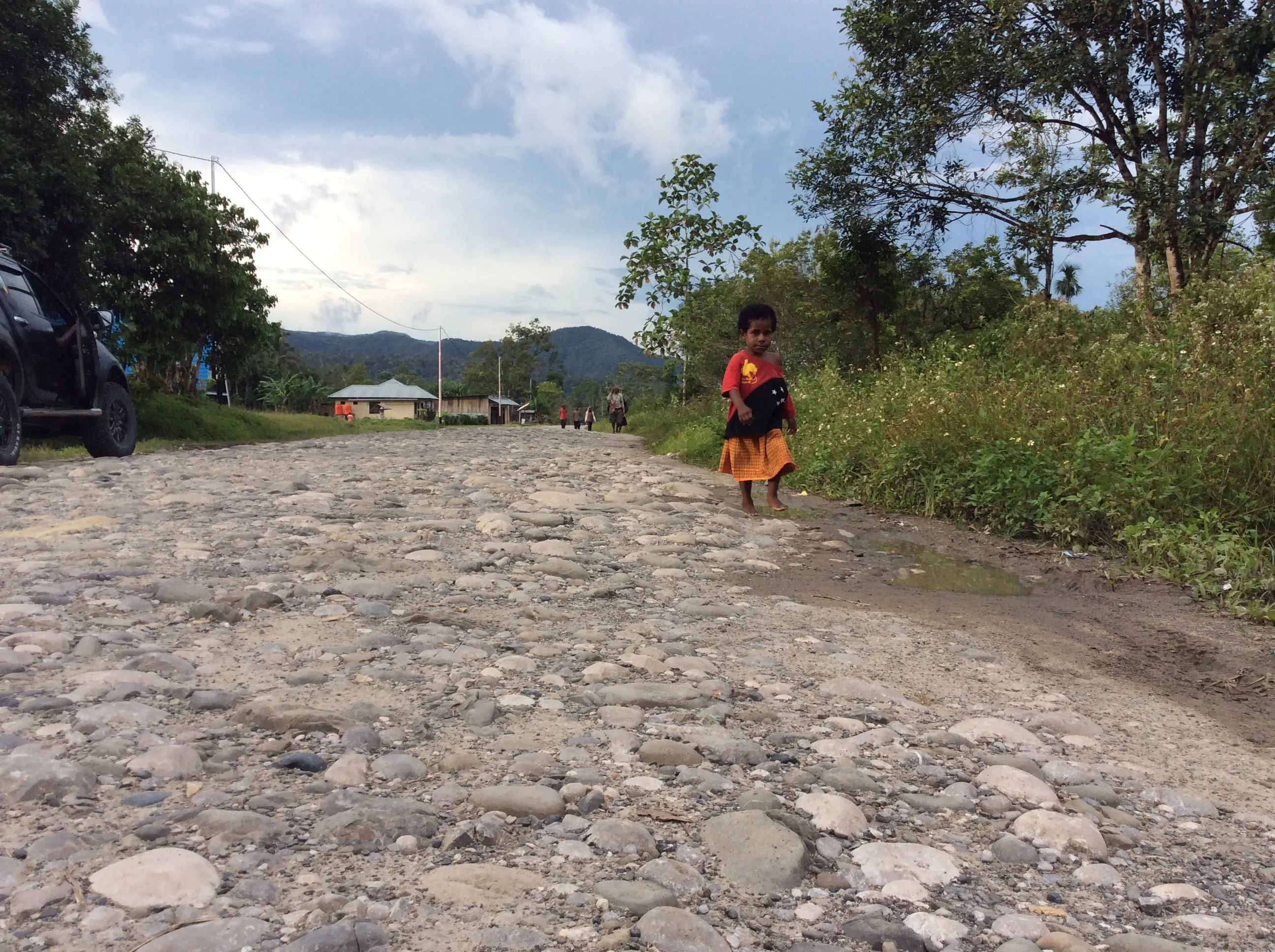 Salah satu ruas jalan di Kabupaten Yalimo. (Liputan6.com / Katharina Janur)