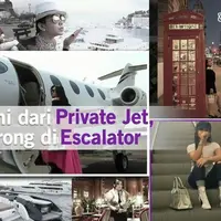 Syahrini mungkin bosan duduk di jet pribadi mewahnya, iapun mencoba nongkrong di eskalator.