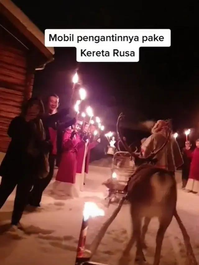 Pengalaman Pengantin Indonesia Gelar Pernikahan di Suhu -12 Derajat Celcius, Kereta Rusa Jadi Kendaraan Pengantin